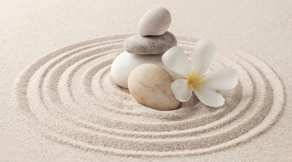 zen rocks flower